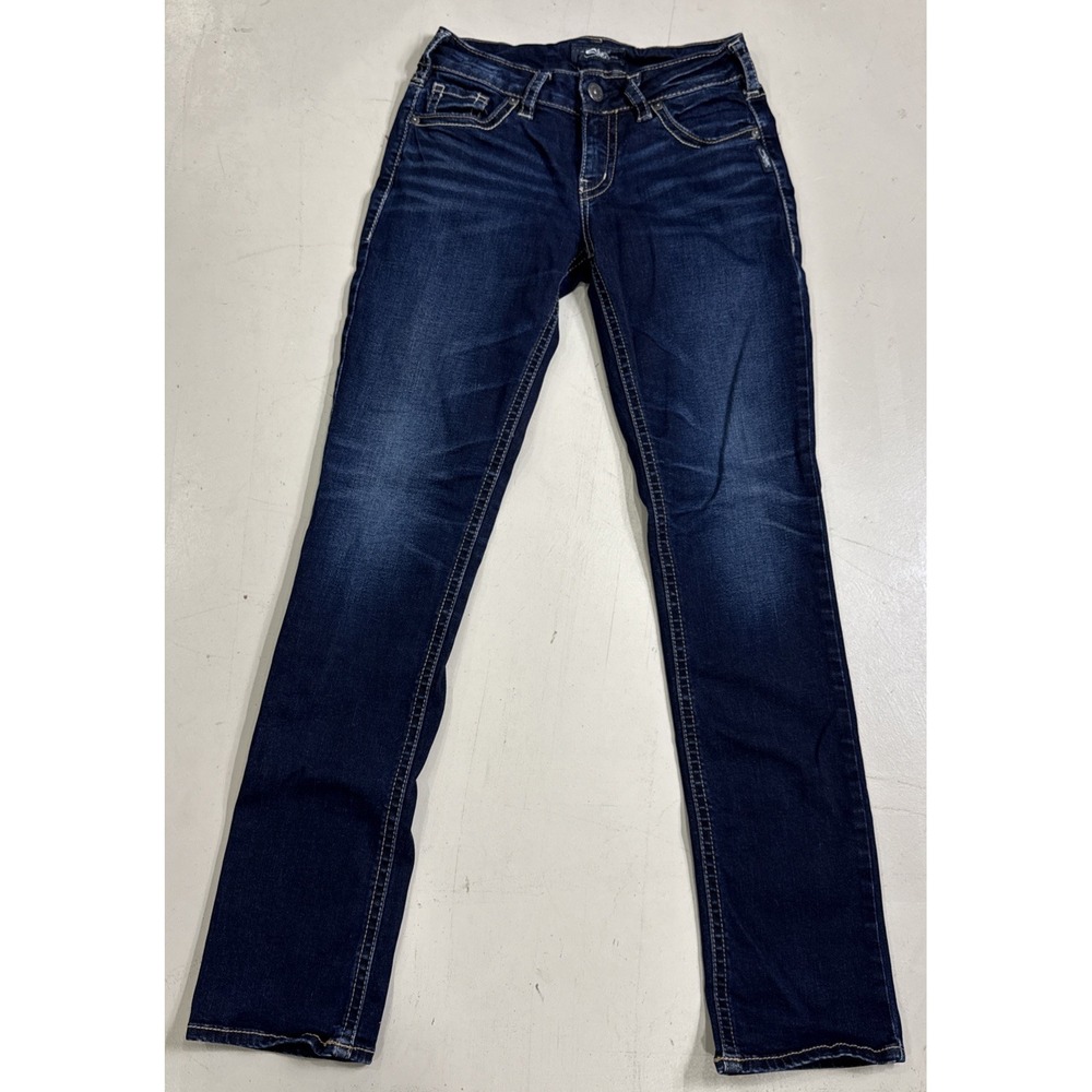 Silver Designer Jeans Women's Size 27/32 Suki Straight Leg Dark Wash Stretch